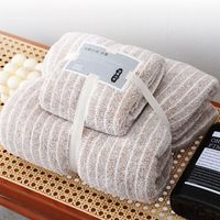 Ensemble de serviettes de bain et de serviettes de toilette en microfibre corail - Ensemble de serviettes super absorbantes et ultra douces avec emballage cadeau
