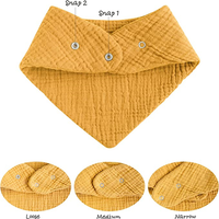 Bavoirs pour bébé en coton mousseline en gros, nouveau-né, respectueux de la peau, écologiques, bouton, doux, respirant, réutilisables, lavables, protection pour l'alimentation