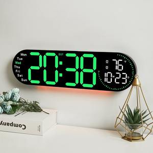 Horloge murale numérique LED moderne Huayang 5509 avec affichage surdimensionné, double alarme et minuterie <span class=keywords><strong>de</strong></span> compte à rebours pour la décoration <span class=keywords><strong>de</strong></span> la maison et <span class=keywords><strong>du</strong></span> bureau - Product Image 2