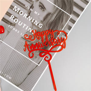 ¡Venta caliente acrílico '<span class=keywords><strong>Feliz</strong></span> aniversario' Cake Topper para boda Año Nuevo Día del Padre Día de San Valentín Decoración para Navidad también! - Product Image 3