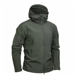 2022 grosir logo bordir kustom jaket softshell ritsleting tahan air mantel Polyester jaket Windbreaker untuk pria