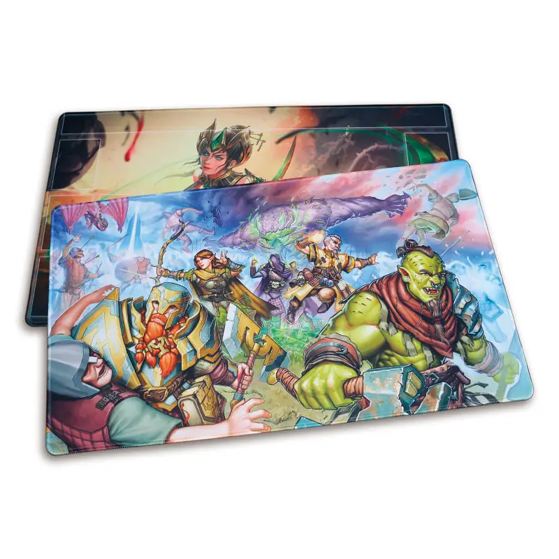 พรีเมี่ยมเย็บขอบที่กำหนดเองพิมพ์เกมเสื่อ Tcg Playmat