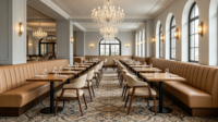 Table à cocktail moderne en bois de haute qualité pour restaurants français
