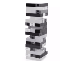 54 pièces bloc de Lucite transparent 3D luxe acrylique tour d'empilage jeu de Puzzle