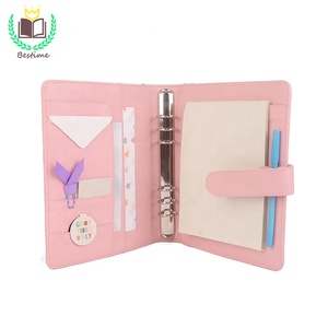 Personalizzato di lusso di modo riutilizzabile notebook A5 cuoio raccoglitore <span class=keywords><strong>ad</strong></span> <span class=keywords><strong>anelli</strong></span> in rosa - Product Image 6