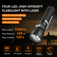 Lampe torche OCSHARK M5 à faisceau rouge, 21700, 4500mAh, rechargeable, LUMILEDS LUXEON HL4X LED, queue magnétique, lampe torche tactique EDC, 50000H
