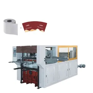 MB-980 High Speed Automatic Roll Paper Cup Fan Flatbed Die Cutting Machine Price With Creasing