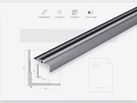 Panneaux muraux en bois, profil LED encastré pour éclairage linéaire intérieur, profil en aluminium YB3021-41-1