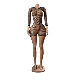 Lingerie Sexy in Stile Europeo-Americano, Tuta in Pizzo con Bretelle, <span class=keywords><strong>Abbigliamento</strong></span> in Rete, Lingerie Erotica Traforata per Donne - Product Image 5
