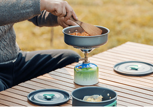 户外野营自动金属一体炉登山野餐燃气炉套装 - Product Image 5