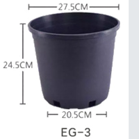Pot de pépinière en PP noir de 2 gallons au design minimaliste avec trou de drainage - Plastique durable pour une utilisation en extérieur, à la maison et au jardin - Vente en gros