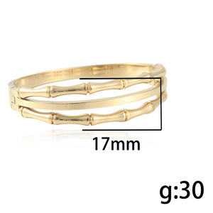 Brazalete de Acero Inoxidable con Diseño de Nudo de Bambú, Dorado, para Mujer, Joyería de Moda, Regalo - Product Image 3