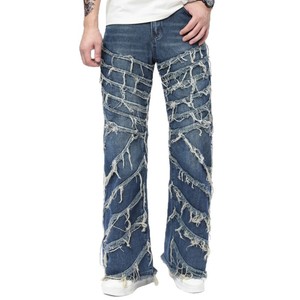 <span class=keywords><strong>Jeans</strong></span> a Zampa d'Elefante Blu Scuro Stile Retrò, Non Elasticizzati, Trendy, con Fodera in Pile, per <span class=keywords><strong>Uomo</strong></span> - Product Image 4