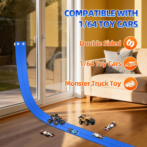 <span class=keywords><strong>Pista</strong></span> <span class=keywords><strong>de</strong></span> Carreras <span class=keywords><strong>de</strong></span> 15 Pies con Ventosas y 2 Coches <span class=keywords><strong>de</strong></span> Aleación y 3 Anclajes, Compatible con Coches <span class=keywords><strong>de</strong></span> Metal Fundido, <span class=keywords><strong>Pista</strong></span> <span class=keywords><strong>de</strong></span> Carreras Flexible para Niños - Product Image 4