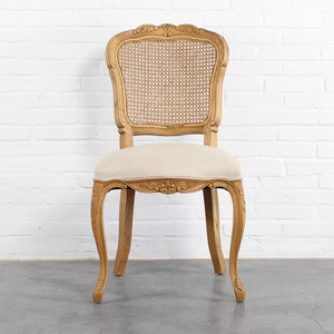 Sillas de Comedor <span class=keywords><strong>Luis</strong></span> de Madera Maciza con Respaldo de Ratán Francés para Eventos de Hotel, Banquetes, Muebles de Interior - Product Image 3