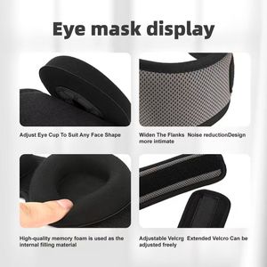 Masque <span class=keywords><strong>pour</strong></span> <span class=keywords><strong>les</strong></span> <span class=keywords><strong>yeux</strong></span> en tricot profilé 3D grande taille coupe réglable <span class=keywords><strong>bandeau</strong></span> de sommeil <span class=keywords><strong>pour</strong></span> un usage domestique fournitures de santé des <span class=keywords><strong>yeux</strong></span> masque de sommeil noir - Product Image 3