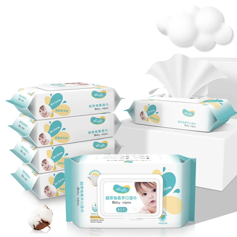 Customized Baby Wet Tissue Spunlace Fabric Non Woven Water Baby Wipes Skincare Nature Organic Baby Wipes OEM