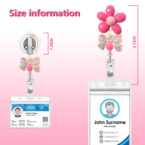 Đầy màu sắc hoa nơ đính cườm đàn hồi cá sấu <span class=keywords><strong>Clip</strong></span> đàn hồi bác sĩ y tá giáo viên có thể thu vào huy hiệu Reel - Product Image 6