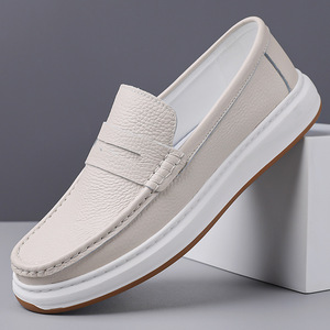 Zapatos Casuales de Cuero para Hombre 2026, Primera Capa de Piel de Vaca, Sin Cordones, Cosidos a Mano, para Conducir - Product Image 1