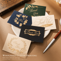 Cartes de remerciement personnalisées avec impression dorée à chaud, avec votre propre logo, impression dorée à chaud avec enveloppe, cartes pour événements de mariage