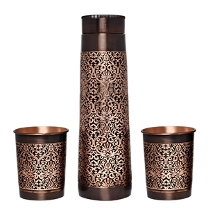 100% <b>Copper</b> Eco-Friendly Dishwasher Safe <b>Screw</b>-On Cap Classic Design Home & Outdoor & Travel & Car Use Water Bottle - Product Image 2