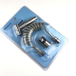 Wholesale 304 Stainless Steel Bidet Pressurized Water Gun Flusher Nozzle Disposable Toilet Companion <b>Spray</b> Blister <b>Set</b> - Product Image 4