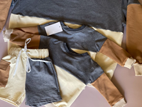 Nouveau style de pull et de sweat-shirt à col ras du cou pour bébés personnalisé Short cargo et bloc de couleur Ensemble de vêtements en éponge française pour enfants