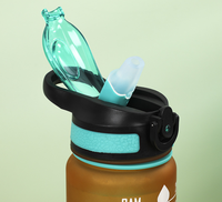 Bouteille d'eau de sport en plastique de 32oz 1l Tritan PCTG sans BPA, gallon de gymnastique en plein air, motivation, avec marqueur de temps en paille, logo personnalisé