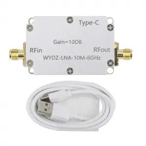 Amplificador de baixo ruído lna, 10db/20db/30db ganho 10m-6ghz alta elasticidade para receptor de sinal rf extremidade frontal