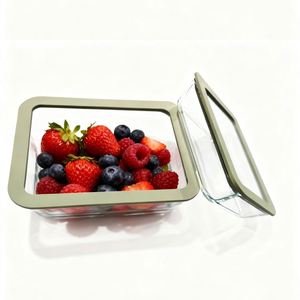 Contenedor Rectangular para Almacenamiento de Alimentos 2025, Lonchera para Comidas Diarias con Tapa de Silicona de Grado Alimenticio Libre de BPA y Ventilaciones - Product Image 1