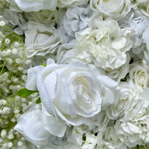 Customize Luxury Artificial <b>Silk</b> Floral Rose <b>Flowers</b> Putdoor Wedding Decorative Faux Baby Breath Green <b>Flower</b> Wall Backdrop - Product Image 6