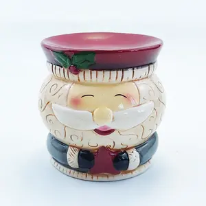 Wholesale Ceramic Candle Jars Christmas Santa Red T Light Holder Decoration For Home Wedding Valentine Home Room Tabletop