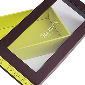 Flip Top Pvc Window Black Rigid Cardboard Magnetic Closure Custom Packaging Square Gift Box With Clear Lid