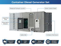 Groupe électrogène silencieux industriel de 1000 kW, 1250 kVA, 1 MW avec moteur PERKINS 4012-46TWG2A et alternateur Stamford