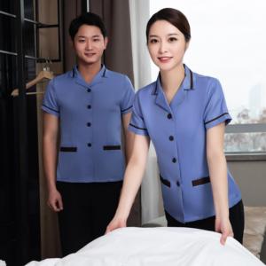 Vente en gros Unisexe Hôtel Nettoyant Personnel Serveur Ménage Maison <span class=keywords><strong>Nettoyage</strong></span> Uniforme pour les femmes - Product Image 4