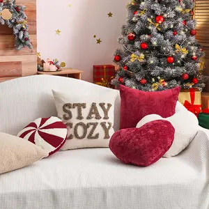 MU Custom dimensioni gettare copertura cuscino bedhead decorazione di natale caramella rossa bambola federa per le vacanze di Capodanno