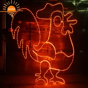 Özelleştirilebilir dekoratif aydınlatma açık 2d ip halat LED ışıkları büyük tatil dekorasyon alışveriş merkezi tavuk desen ışıkları