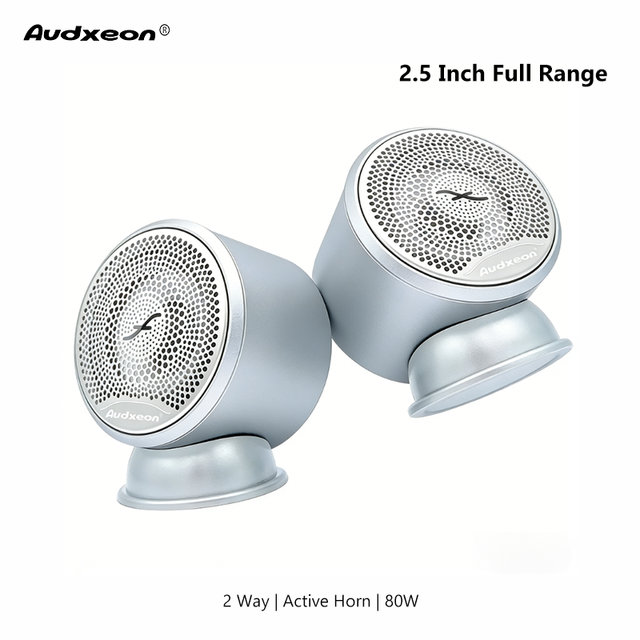 High Standard Active Horn Speaker 2.5 Inch Single Coil with 2 Way Audio Crossover Max 80W Universal Car Speakers