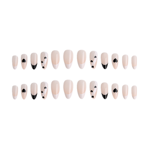 <span class=keywords><strong>Uñas</strong></span> Postizas Francesas <span class=keywords><strong>con</strong></span> Punta Negra en Forma de Corazón, 24 Piezas, <span class=keywords><strong>Uñas</strong></span> Acrílicas Largas Color Nude, <span class=keywords><strong>Uñas</strong></span> Artificiales de Moda para Chicas - Product Image 5