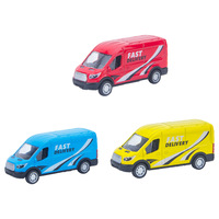 Voiture miniature en alliage moulé sous pression avec fonction de recul, 3 couleurs assorties, véhicule jouet pour enfants, coffret fenêtré, EN71 8P