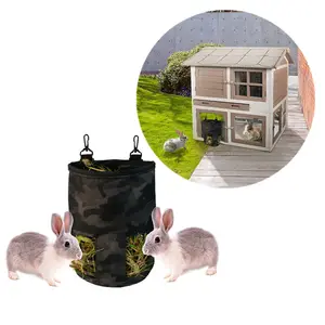 Waterproof Indoors Outdoors 600D Oxford Hanging Rabbit Guinea Pig Cage Hay Feeder Storage Bag