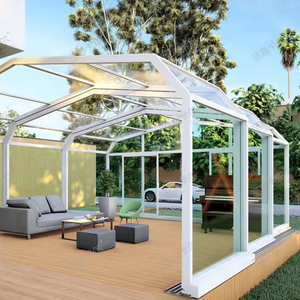 Kış bahçe Lowes cam kış bahçe özel kesim işleme hizmeti ile dört sezon alüminyum konservatuar ev Sunroom - Product Image 1