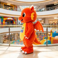 Costume de mascotte Leehom, marque OEM, personnalisé, dessin animé, animal, dragon orange, dinosaure, coque intérieure en mousse EVA, adulte, unisexe, pour artiste