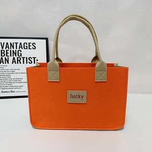 2025 mới khối màu đôi cảm thấy Tote giản dị Túi cầm tay thời trang mua sắm Hộp quà tặng hai tay cầm mở 1-3l Dung lượng lưu trữ hàng ngày - Product Image 1