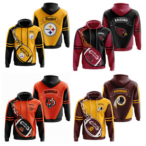 Nuevas Sudaderas Deportivas con Capucha de Poliéster para Hombre de Última Moda en Oferta en EE. UU., Personalizables con Impresión 3D de Equipos de Fútbol Americano - Product Image 1