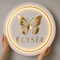 Enseigne lumineuse LED personnalisée avec télécommande, logo mural en métal 3D éclairé pour salon de beauté, bureau, publicité, décoration