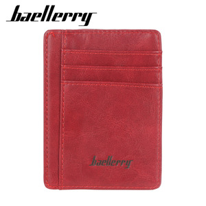 Baellerry <b>Card</b> <b>Holder</b> 4 Inch PU Leather Anti Magnetic Credit <b>Card</b> <b>Wallet</b> Red - Product Image 5