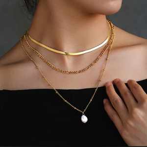 <span class=keywords><strong>Collier</strong></span> ras de cou en perles multicouches KRKC, ensemble de bijoux, <span class=keywords><strong>collier</strong></span> à plusieurs rangs, <span class=keywords><strong>double</strong></span> rangée de perles multicouches avec breloques - Product Image 1