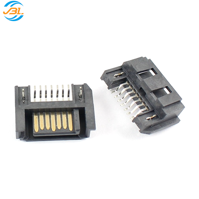SATA 7Pin Power Connector 1.27mm Pitch Brass LCP High Temperature Housing DIP SMT Right Angle Socket for HDD SSD Automotive PCB