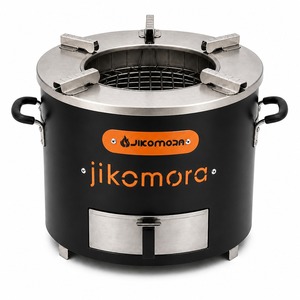 Poêle à charbon africain en acier inoxydable, poêle à bois avec poignées isolées contre la chaleur et cendrier extractible pour la cuisson en extérieur - Product Image 1